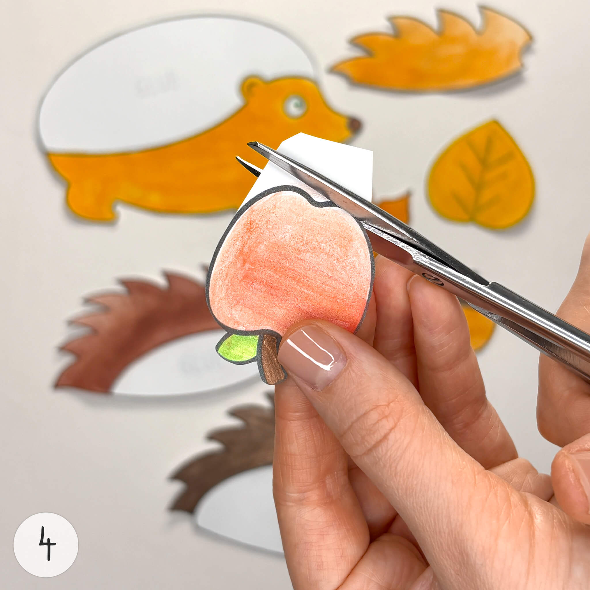 Instruction for «Easy Autumn Hedgehog Craft Template» - Image 4