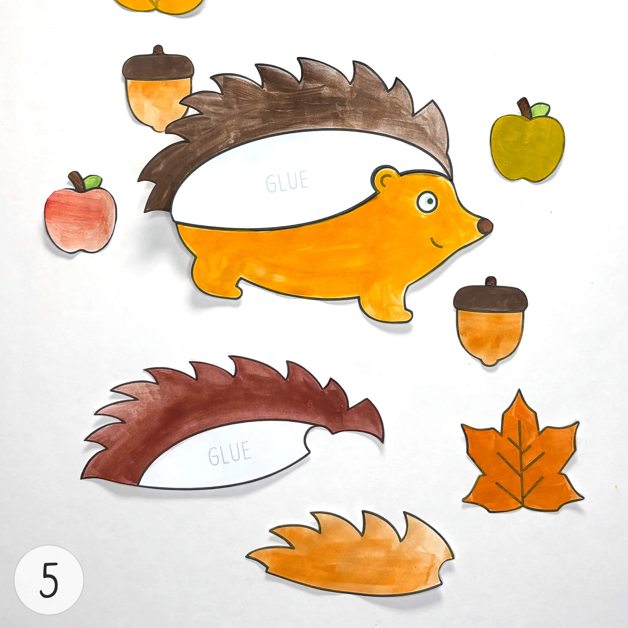 Instruction for «Easy Autumn Hedgehog Craft Template» - Image 5