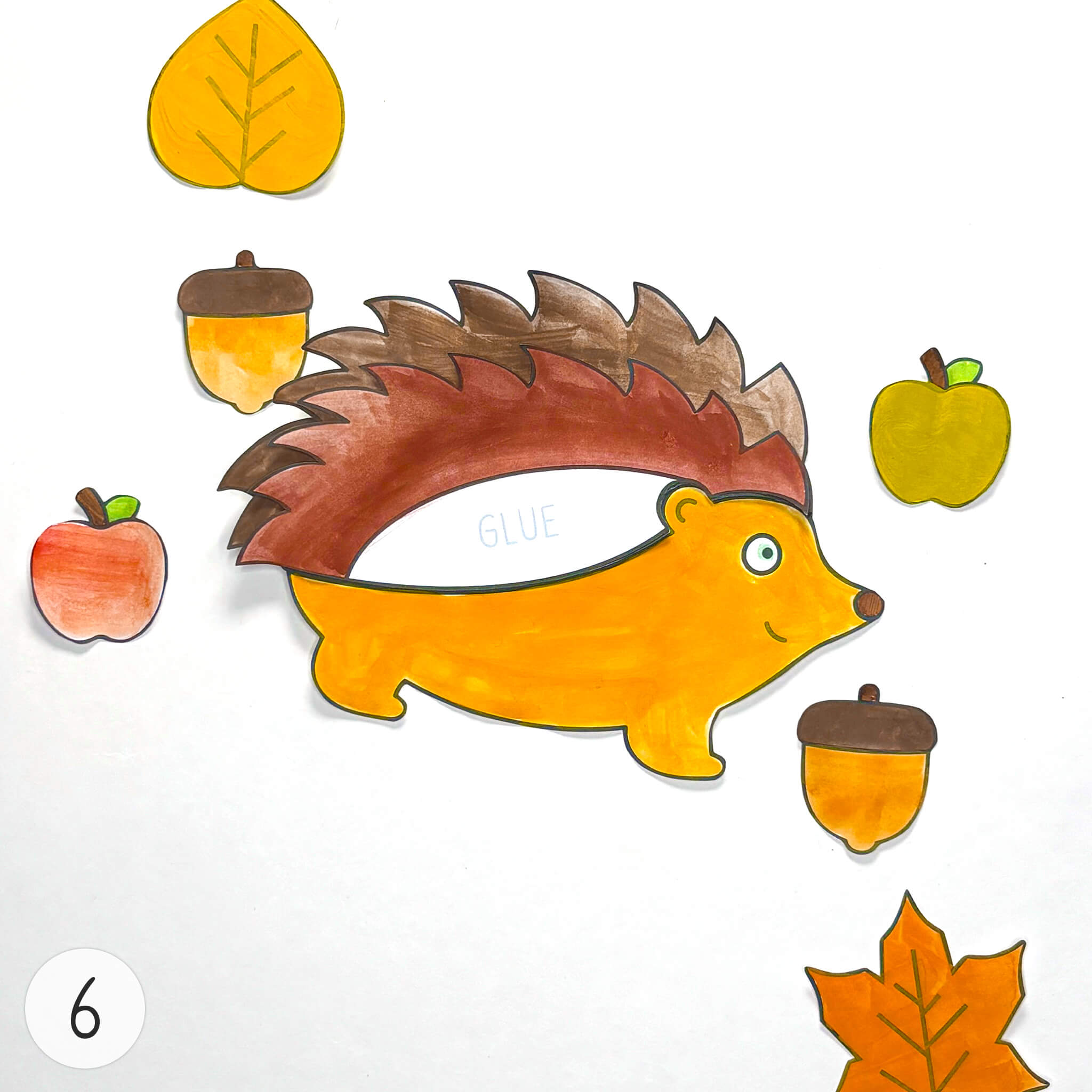 Instruction for «Easy Autumn Hedgehog Craft Template» - Image 6