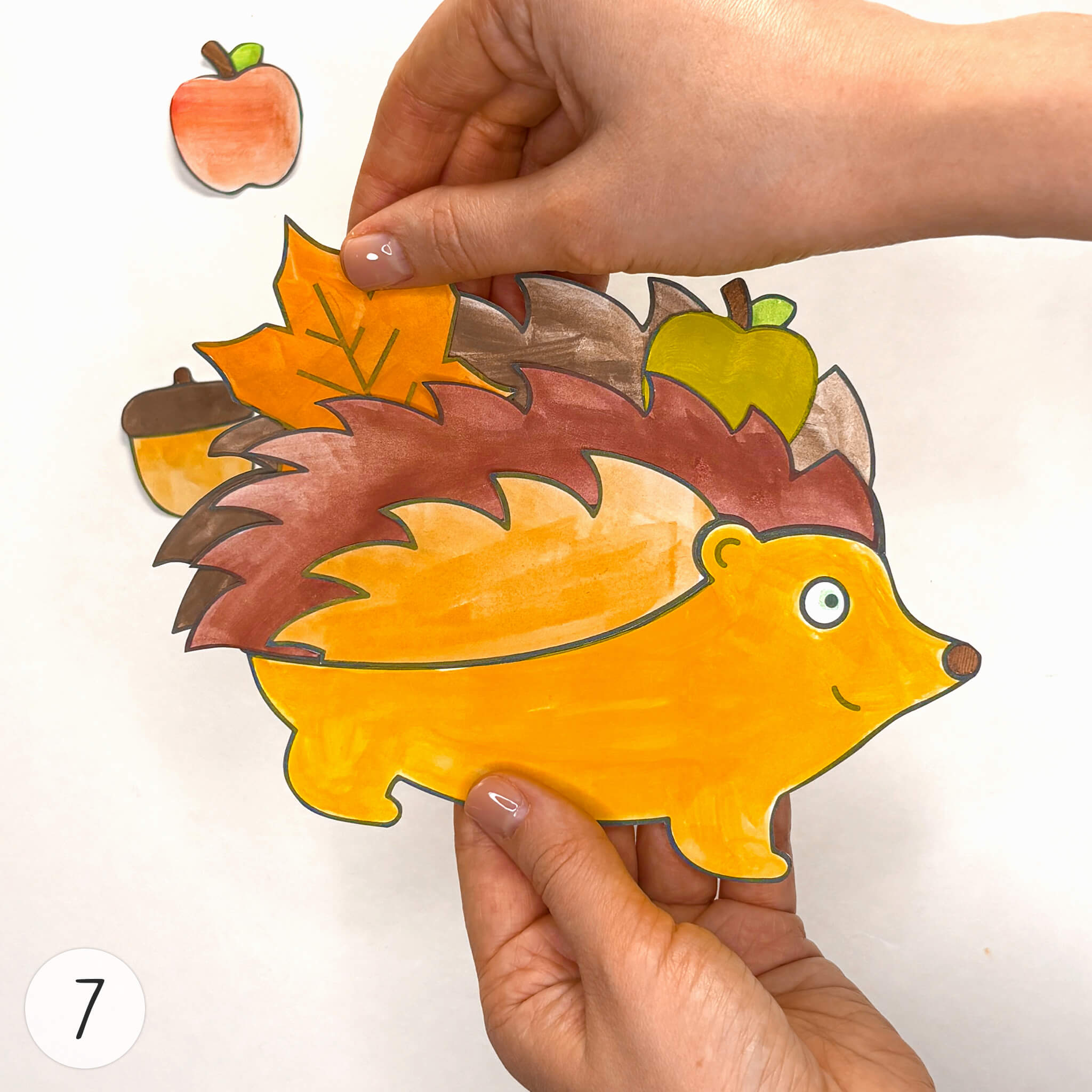 Instruction for «Easy Autumn Hedgehog Craft Template» - Image 7