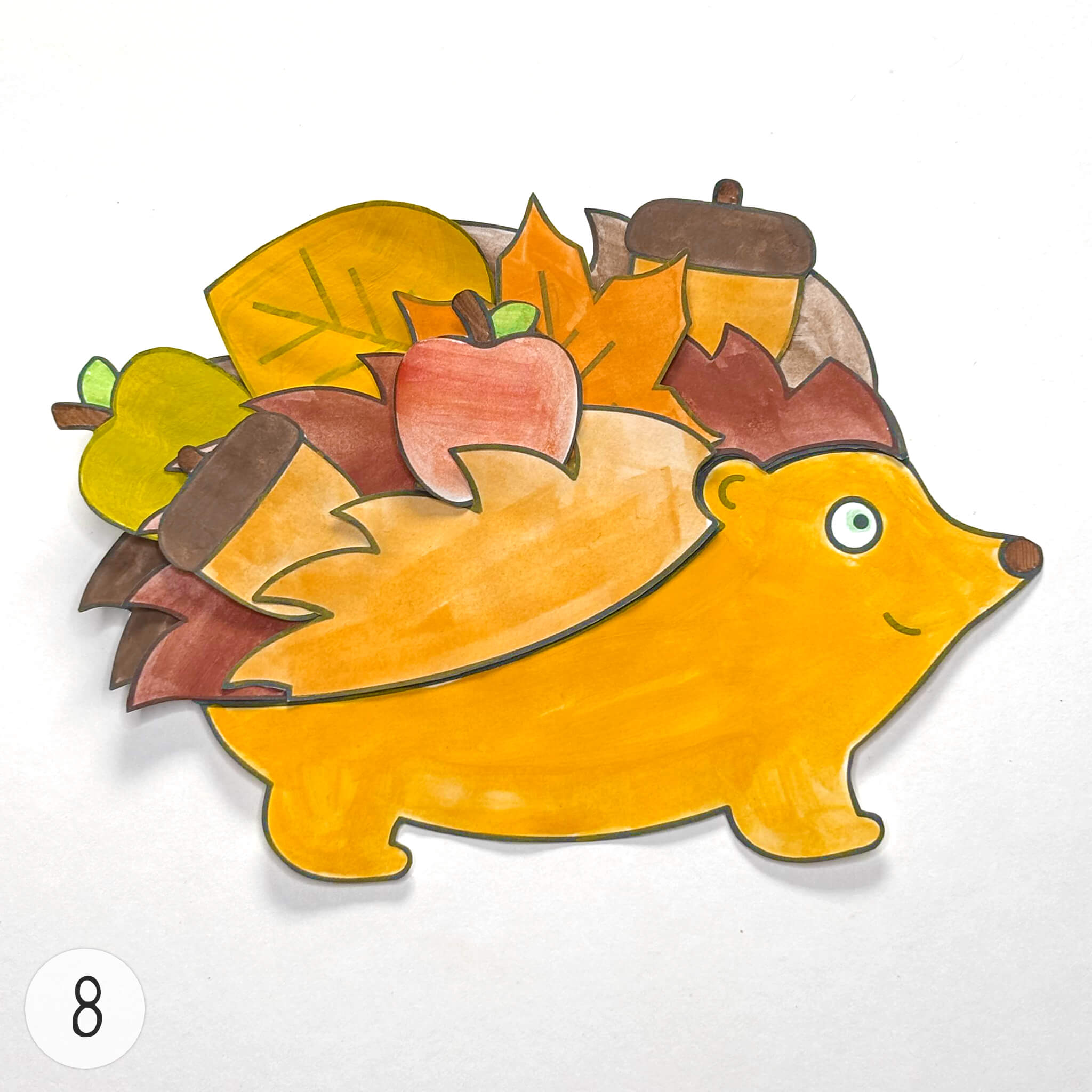 Instruction for «Easy Autumn Hedgehog Craft Template» - Image 8