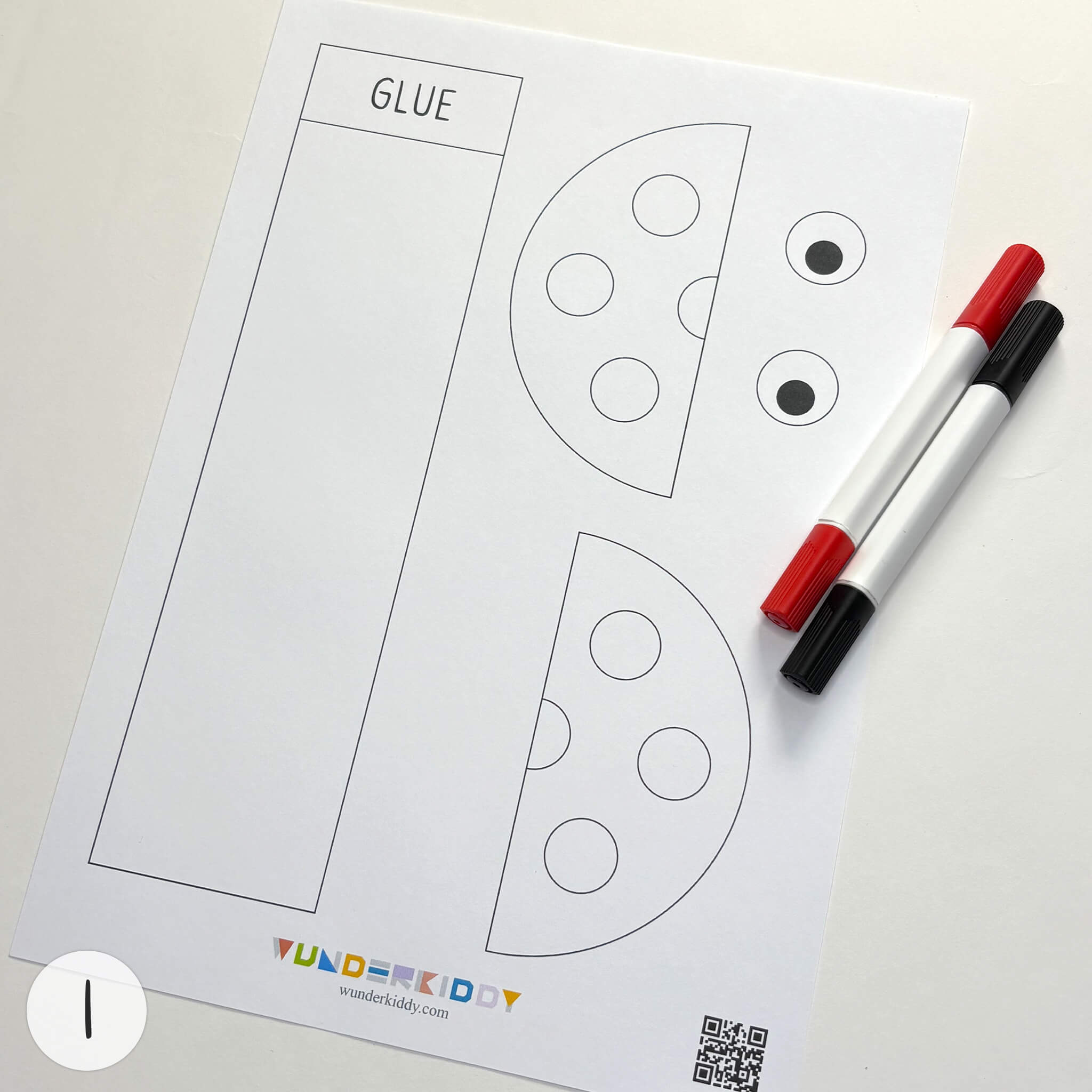 Instruction for «Paper Ladybug Craft Template» - Image 1