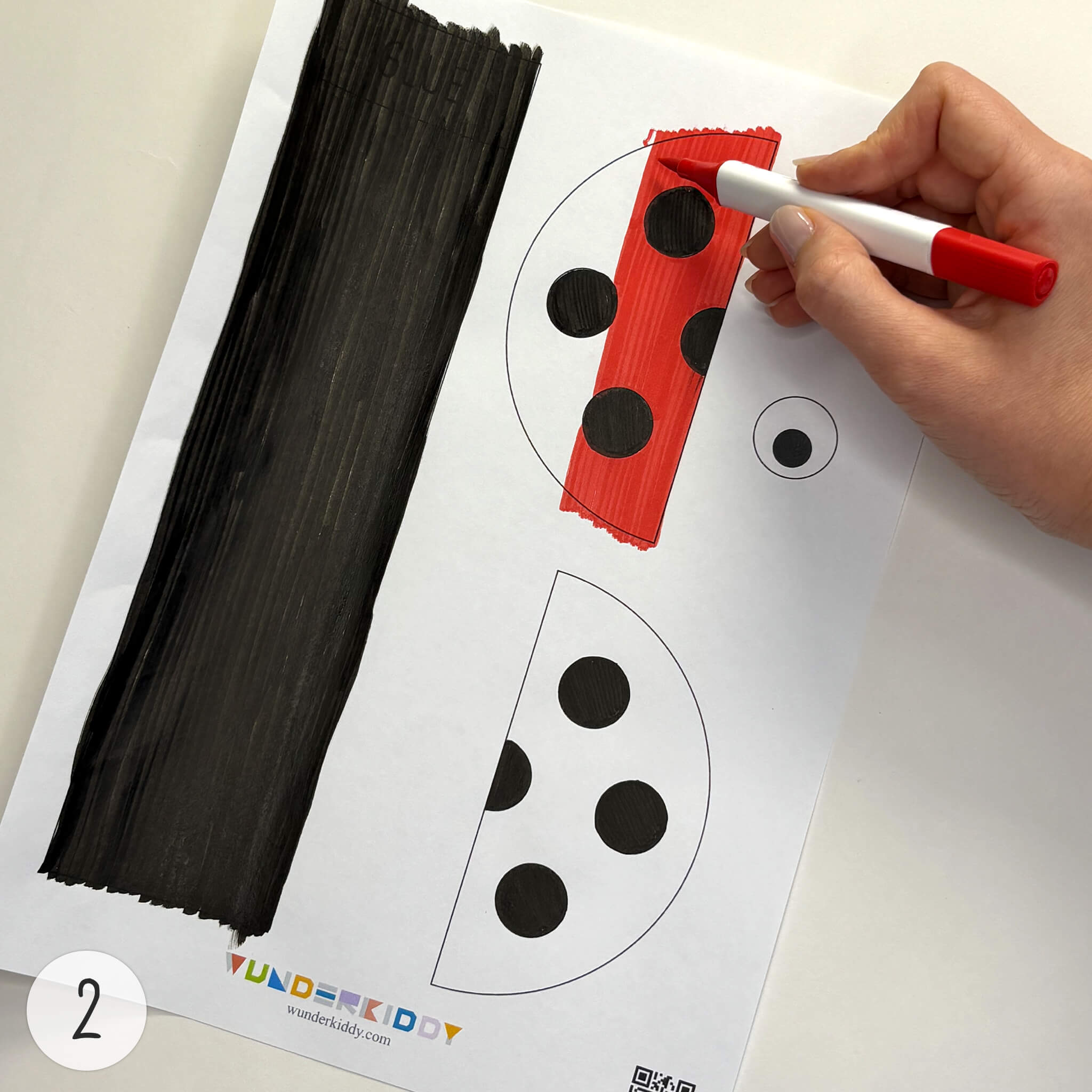 Instruction for «Paper Ladybug Craft Template» - Image 2