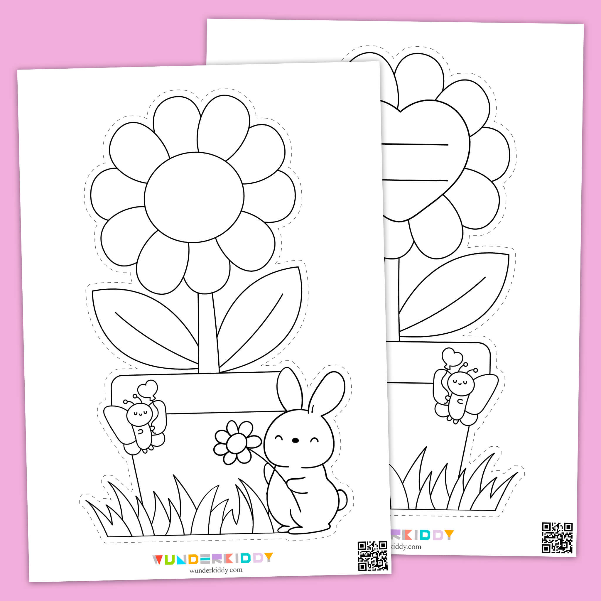 Mother's Day 3D Flower Card Craft Template