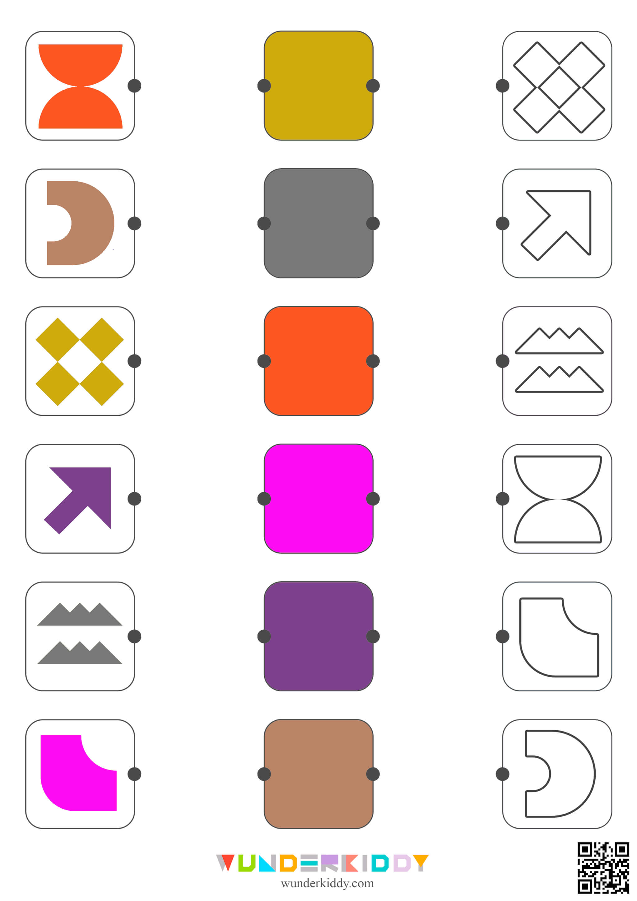 Shapes Preschool Worksheets: Find Color and Outline - Image 3