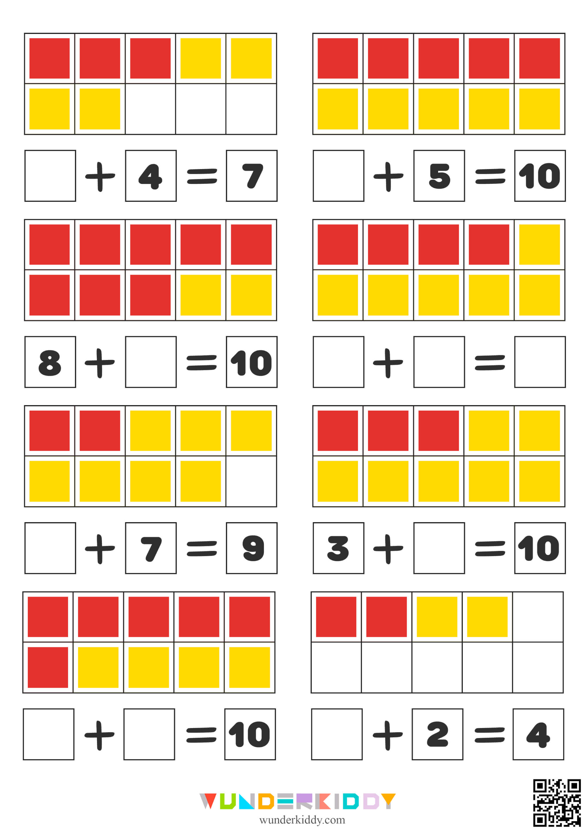 Visual Addition within 10 Worksheet - Image 2