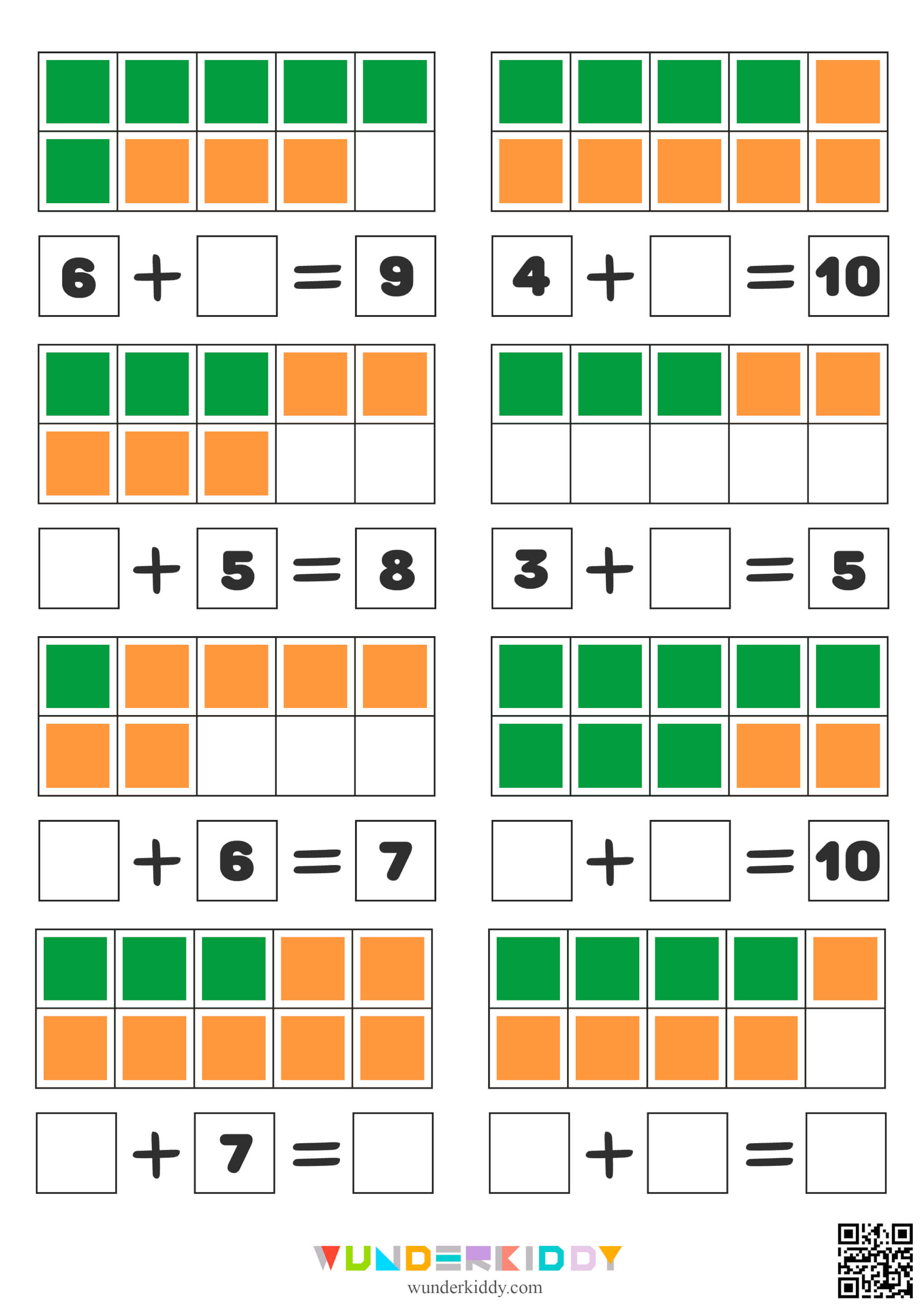 Visual Addition within 10 Worksheet - Image 3