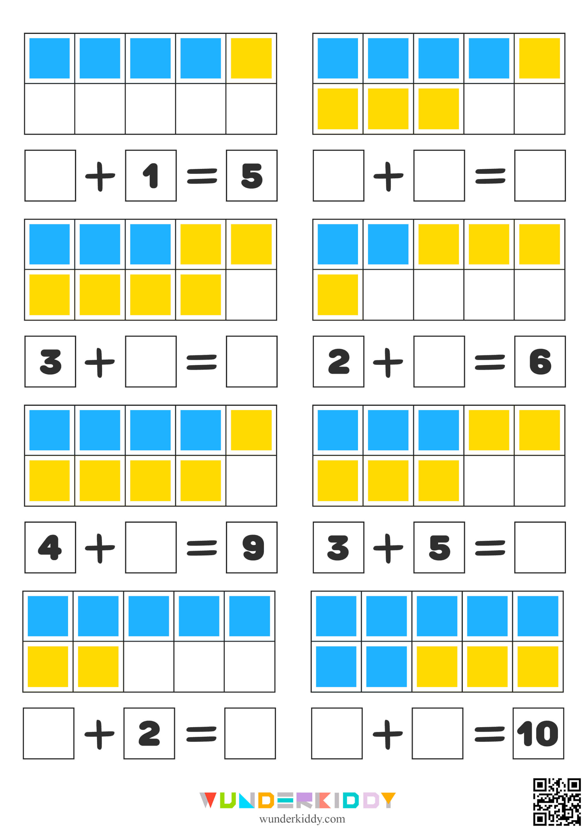 Visual Addition within 10 Worksheet - Image 4