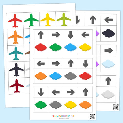 Ficha de emparejar los aviones de colores - Imagen 2