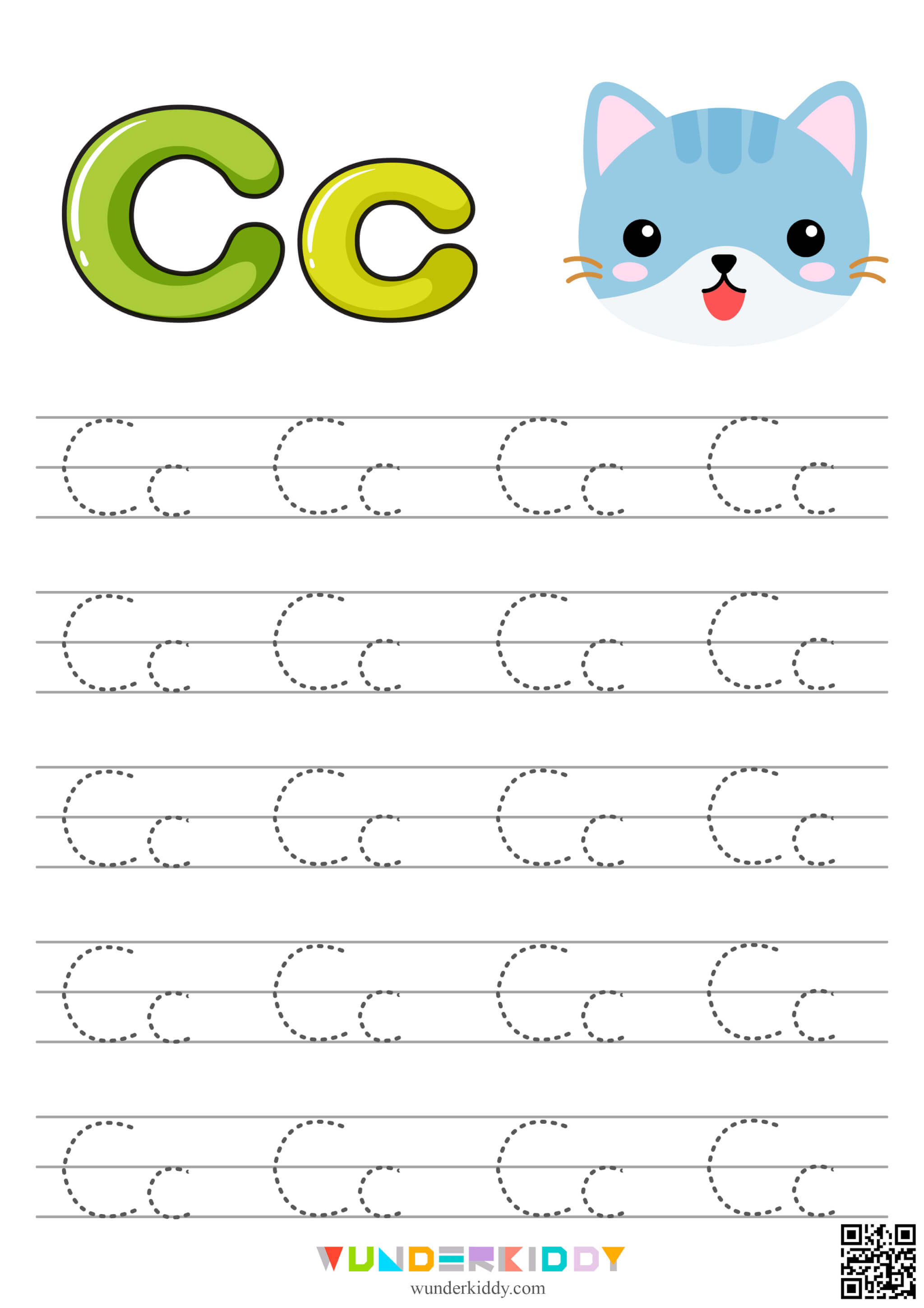 Printable Alphabet Tracing Worksheet for Kindergarten