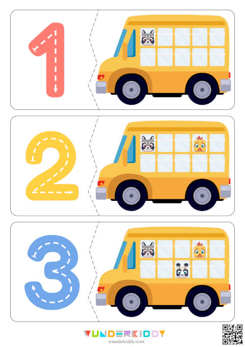 Aprender a contar: Autobús de animales - Imagen 3