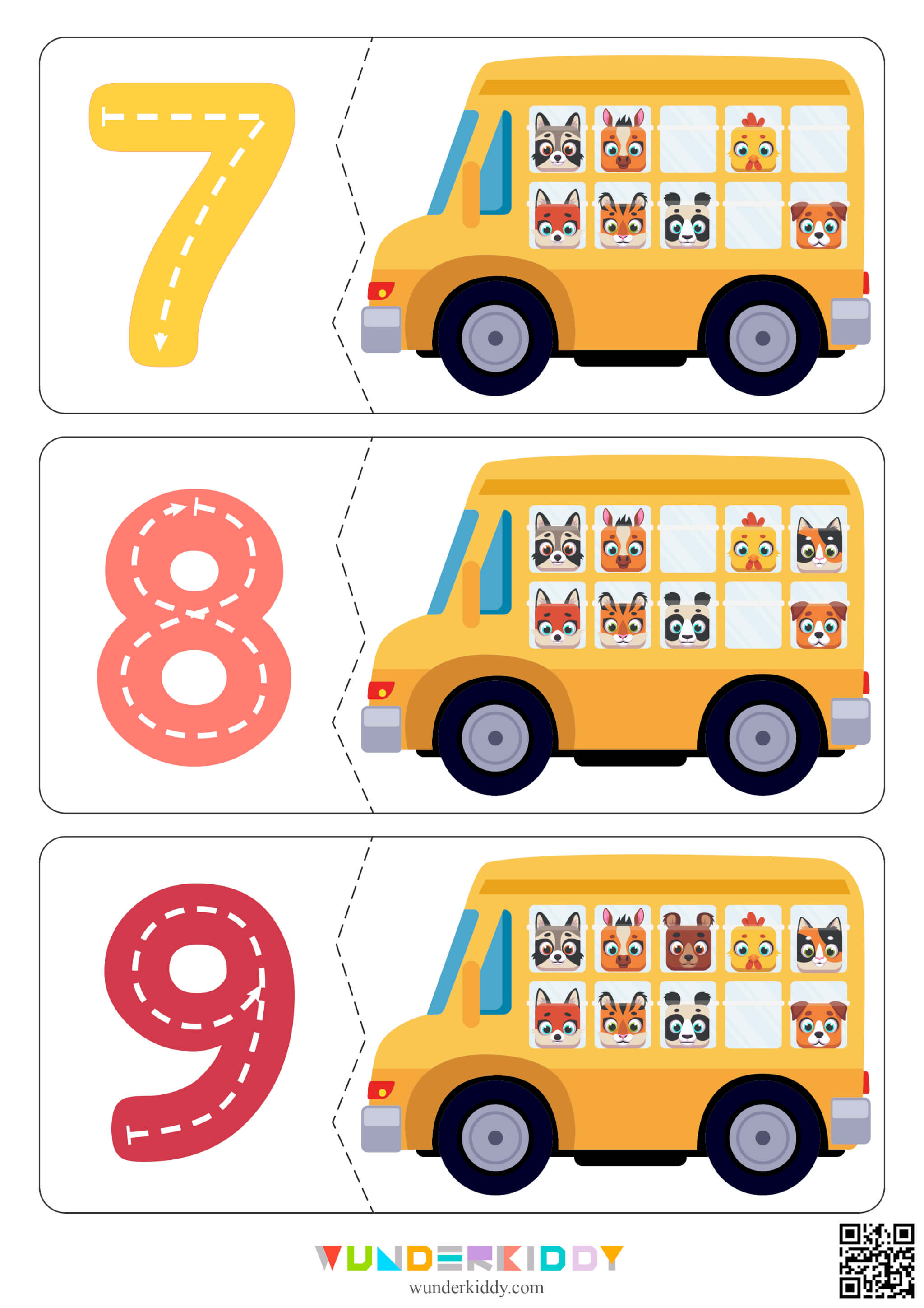 School Bus Animal Math Counting Activity - Image 4
