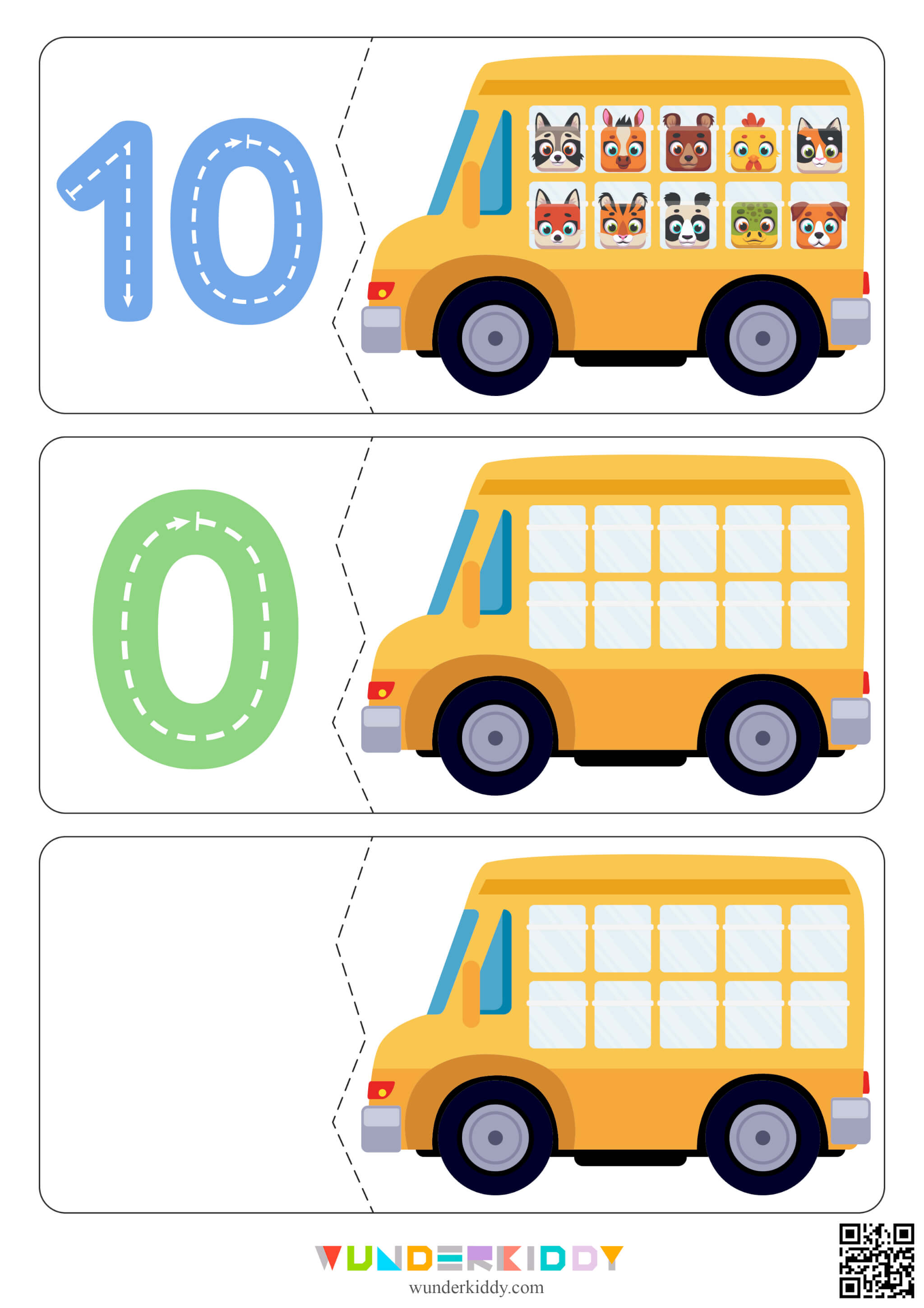 School Bus Animal Math Counting Activity - Image 5