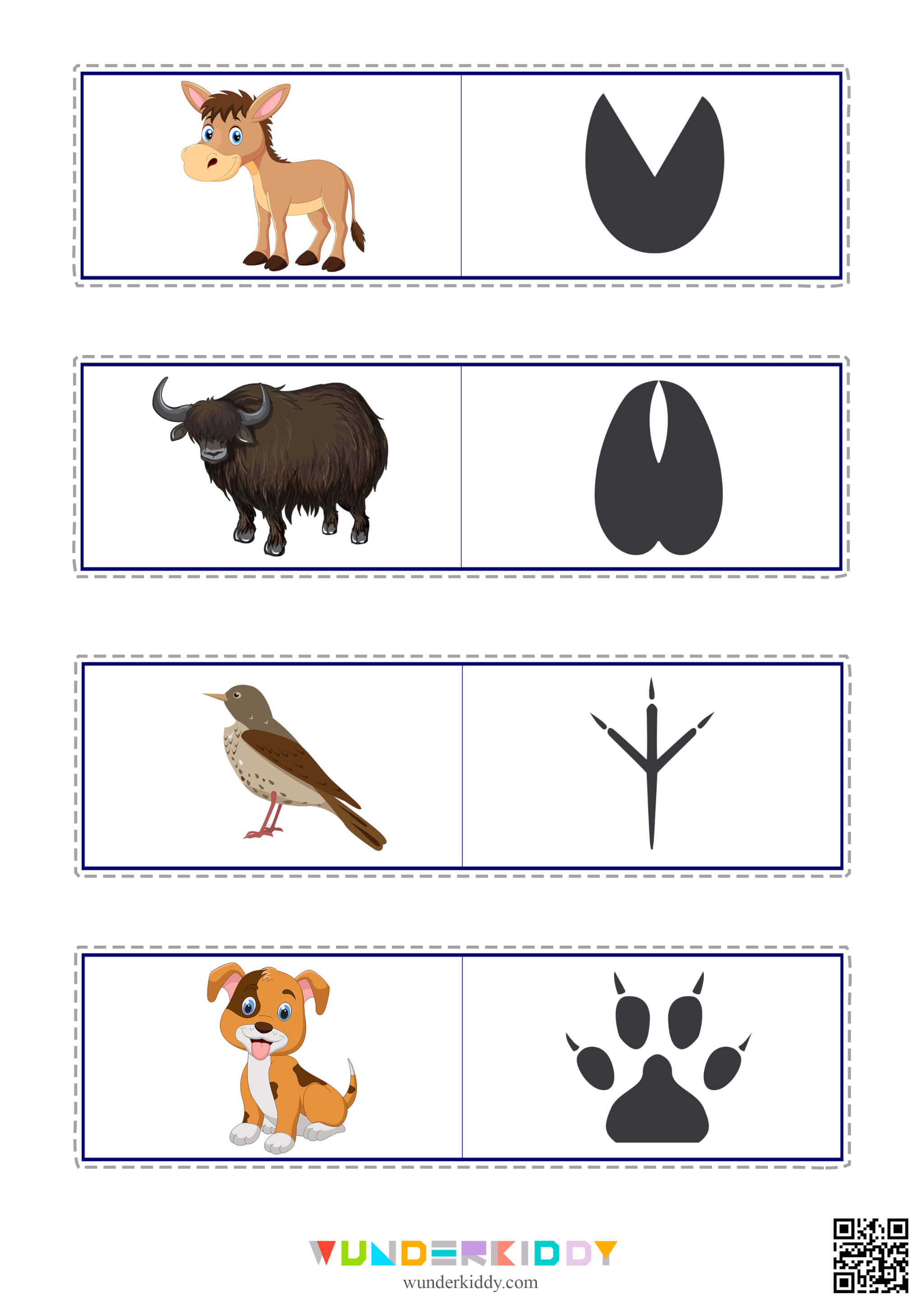 Printable Matching Activity For Preschoolers Animal Tracks