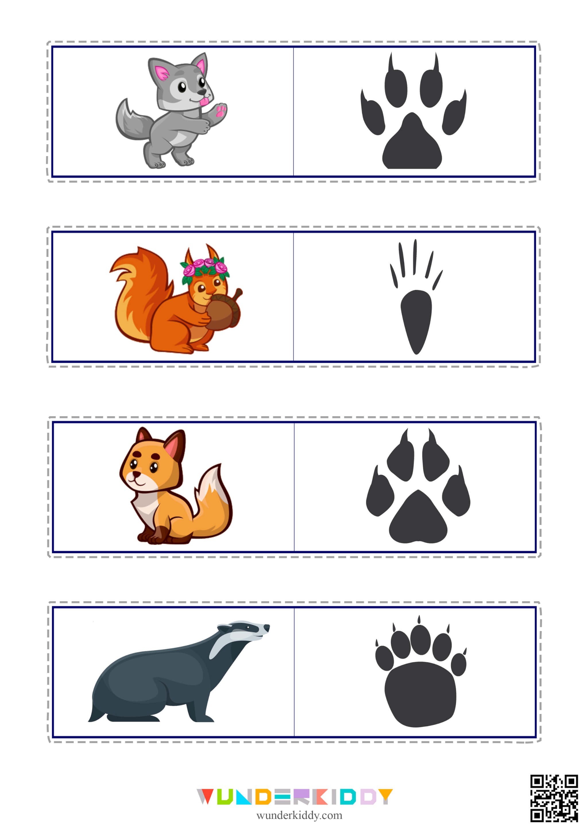 Matching Worksheet Animal Tracks - Image 5