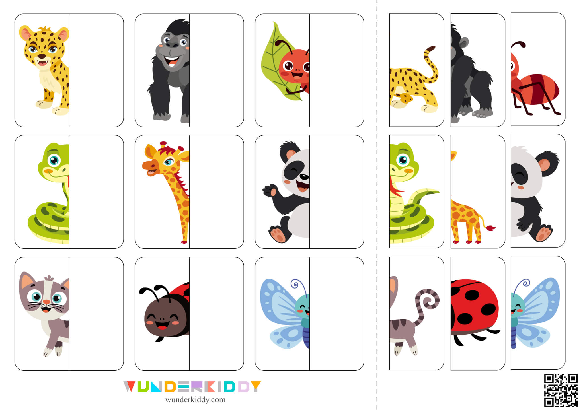 Animal Halves Matching Worksheets - Image 5