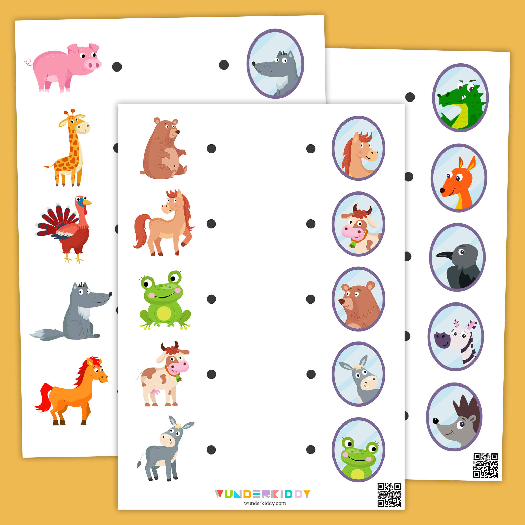 Animal Mirror Reflection Matching Game