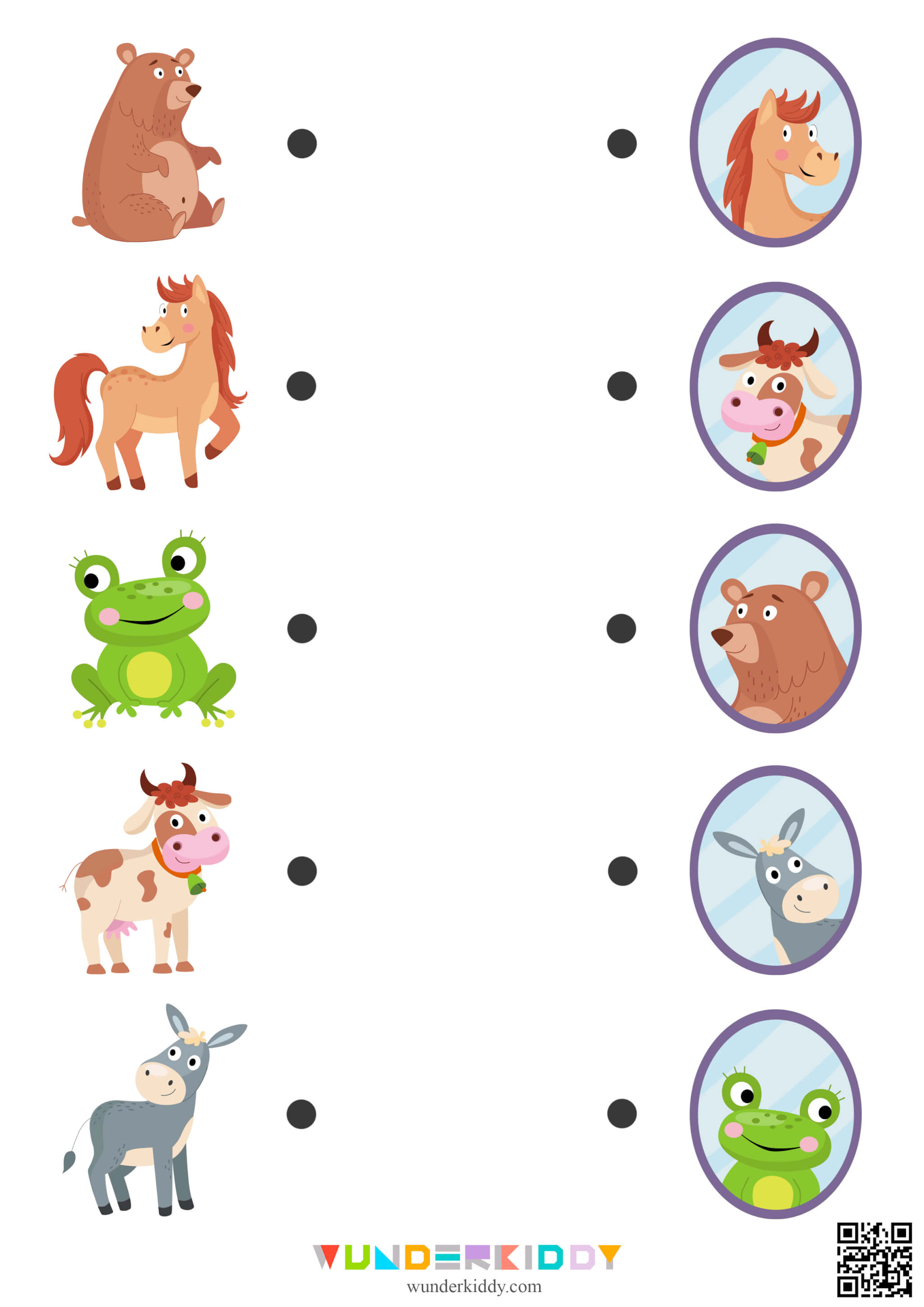 Animal Mirror Reflection Matching Game - Image 2