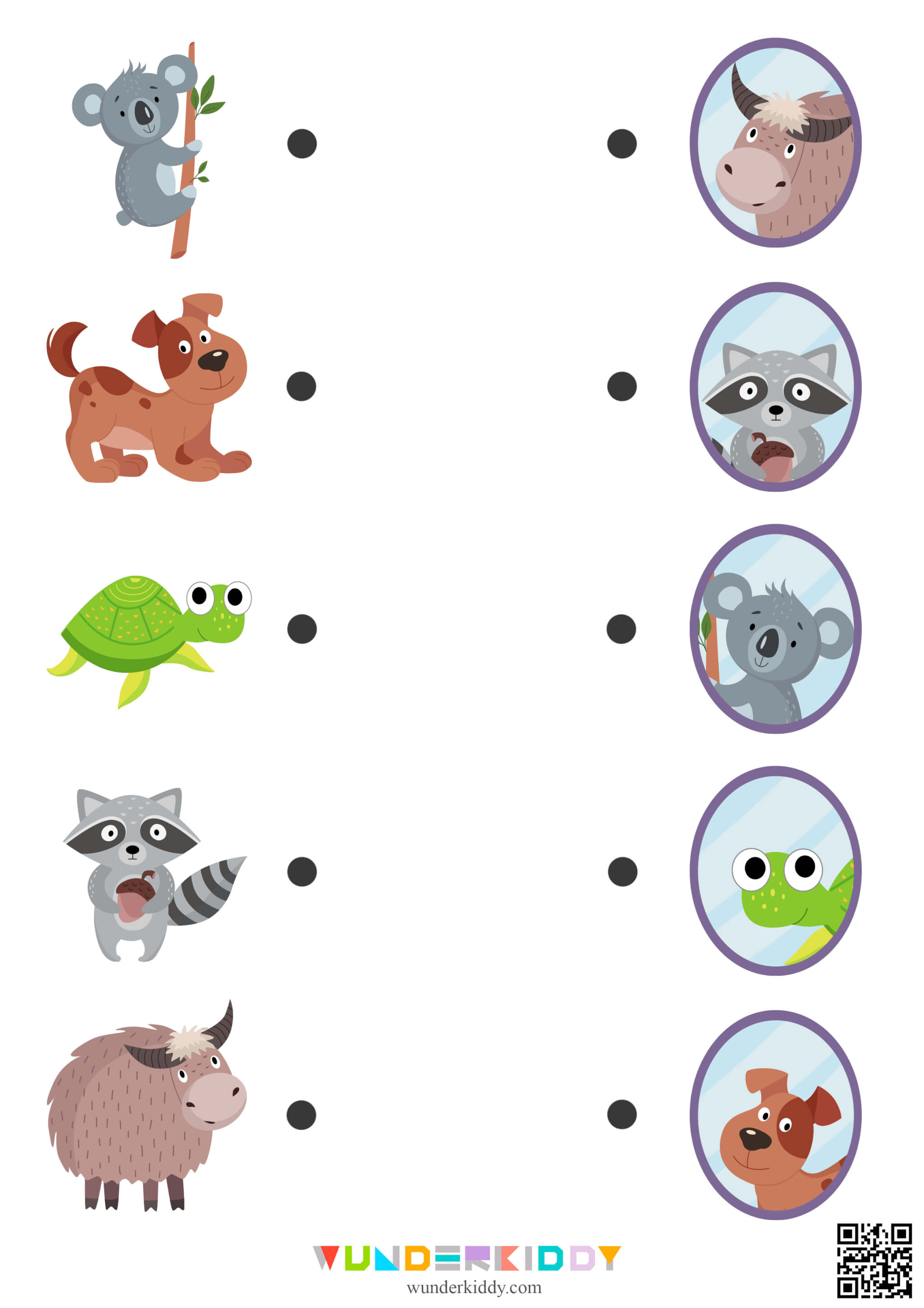 Animal Mirror Reflection Matching Game - Image 3