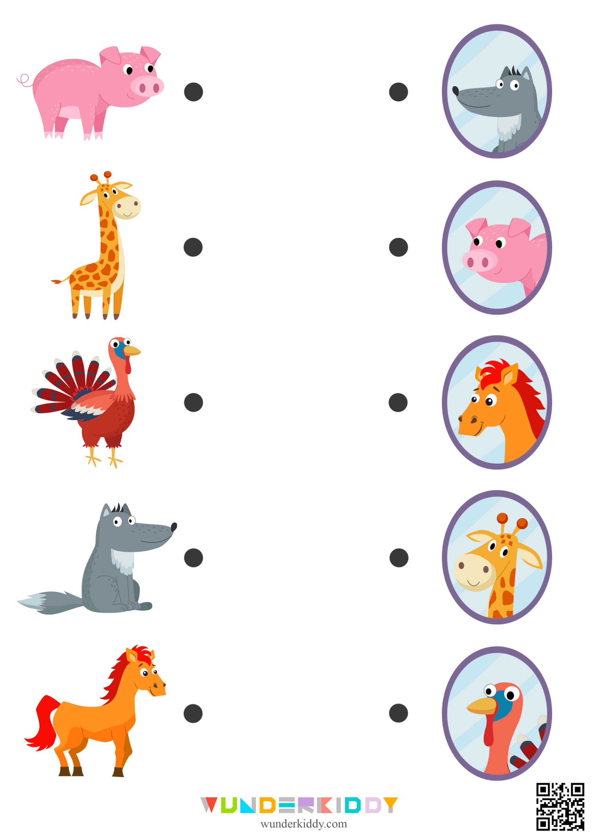 Animal Mirror Reflection Matching Game - Image 4