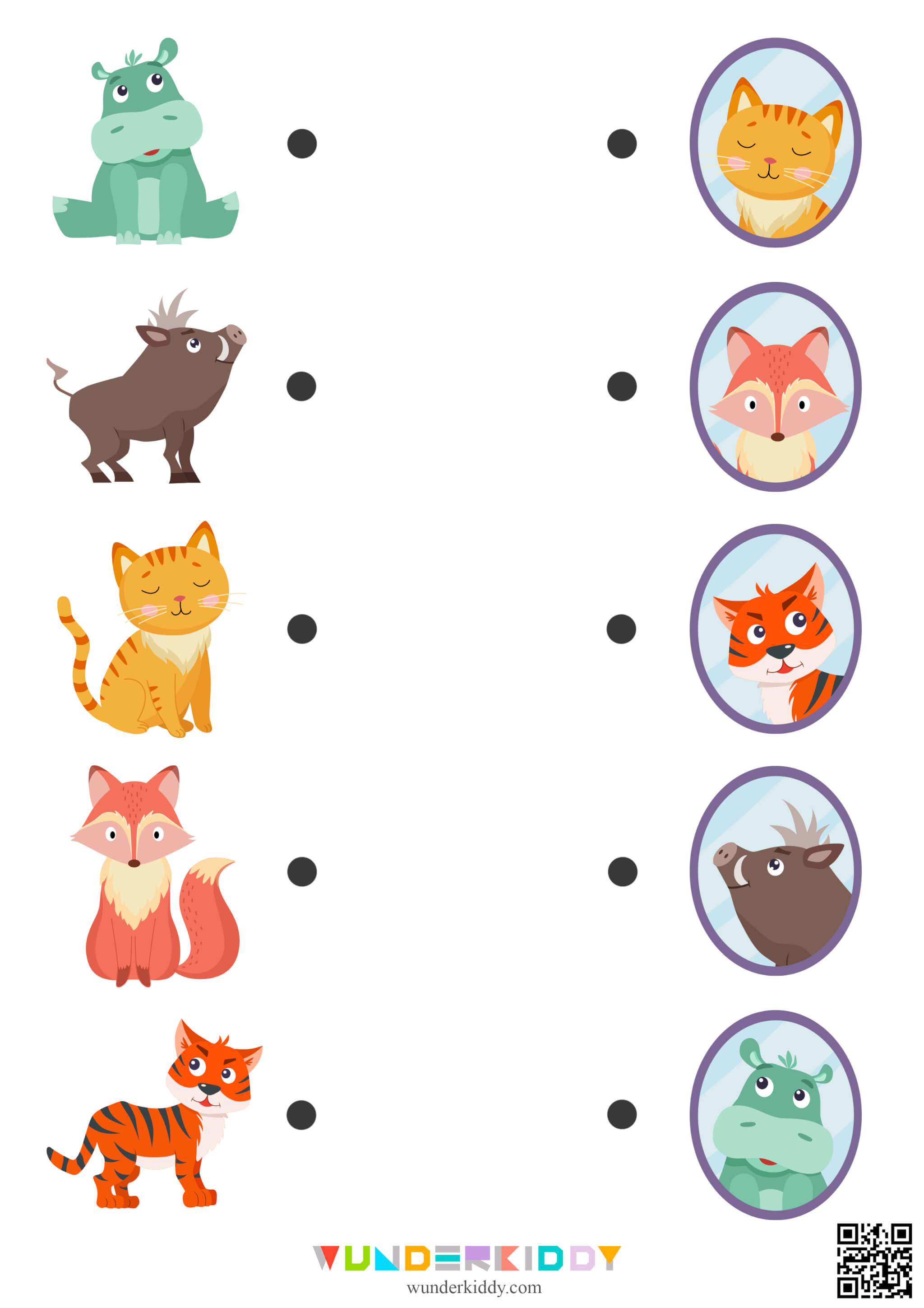 Animal Mirror Reflection Matching Game - Image 5