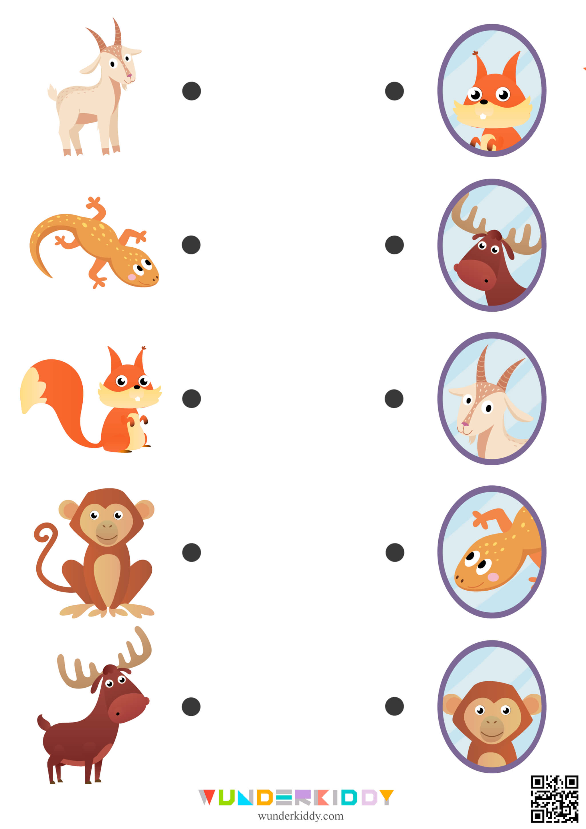 Animal Mirror Reflection Matching Game - Image 7