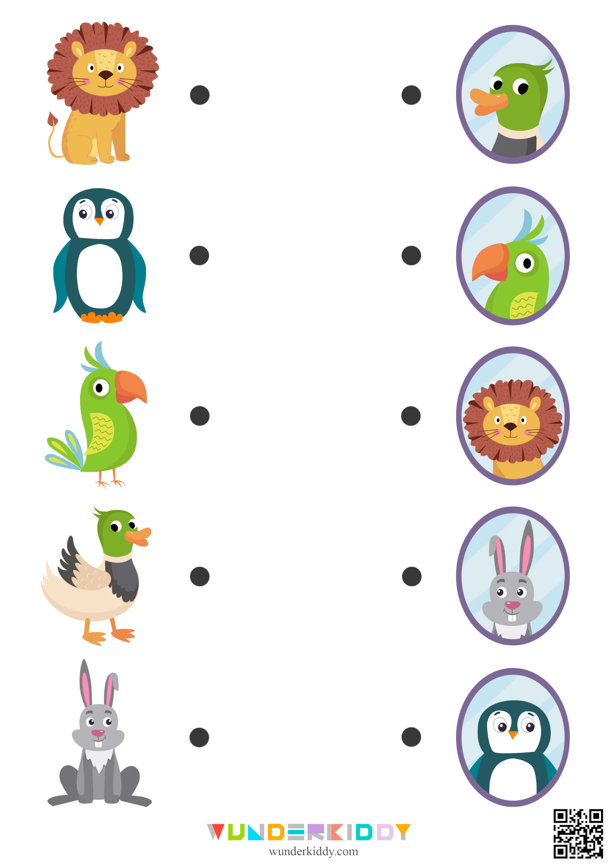 Animal Mirror Reflection Matching Game - Image 8