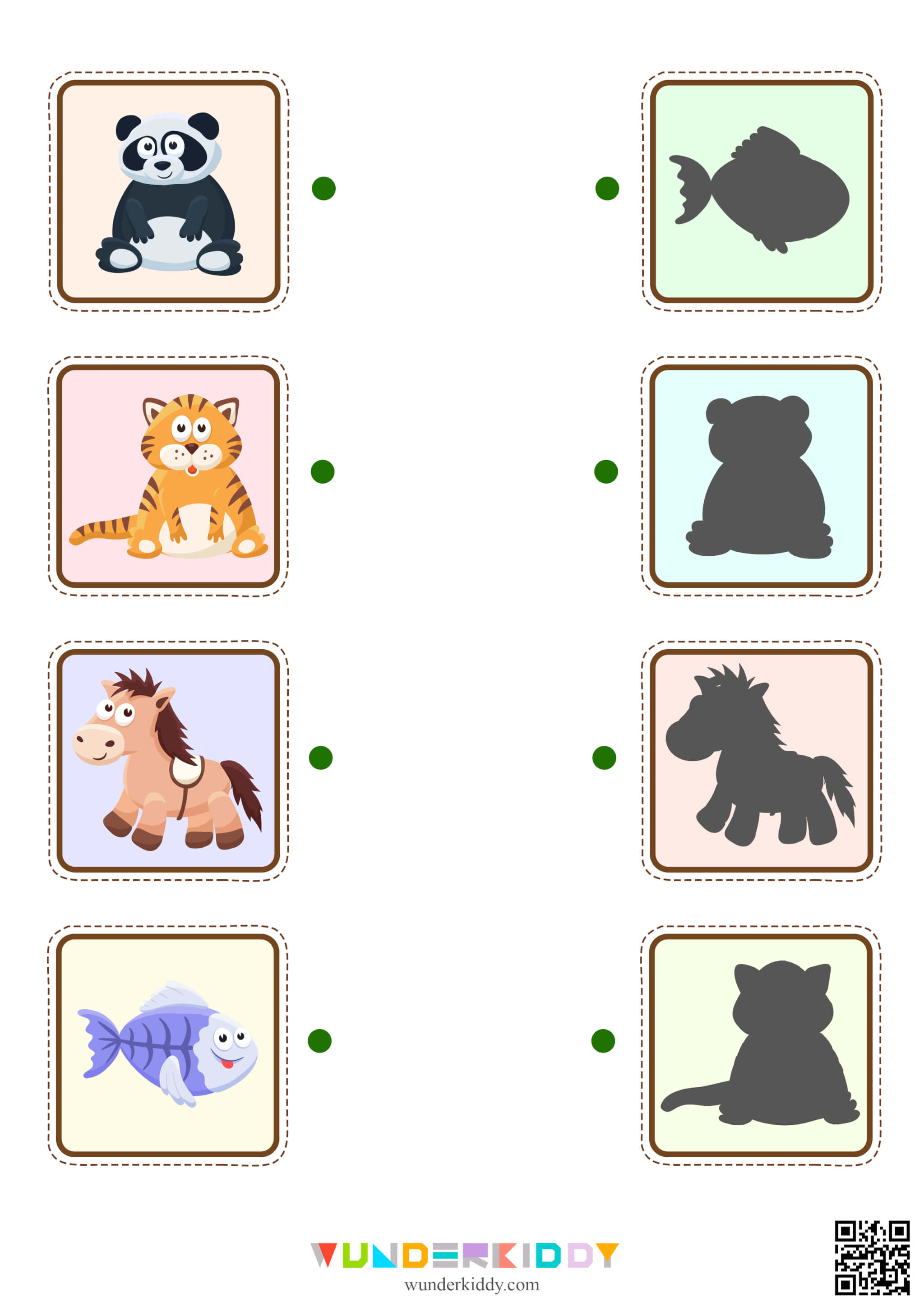 Matching Shadows Learning Game For Preschoolers Animal Shadows Matching Shadows Learning Game For Preschoolers Animal Shadows