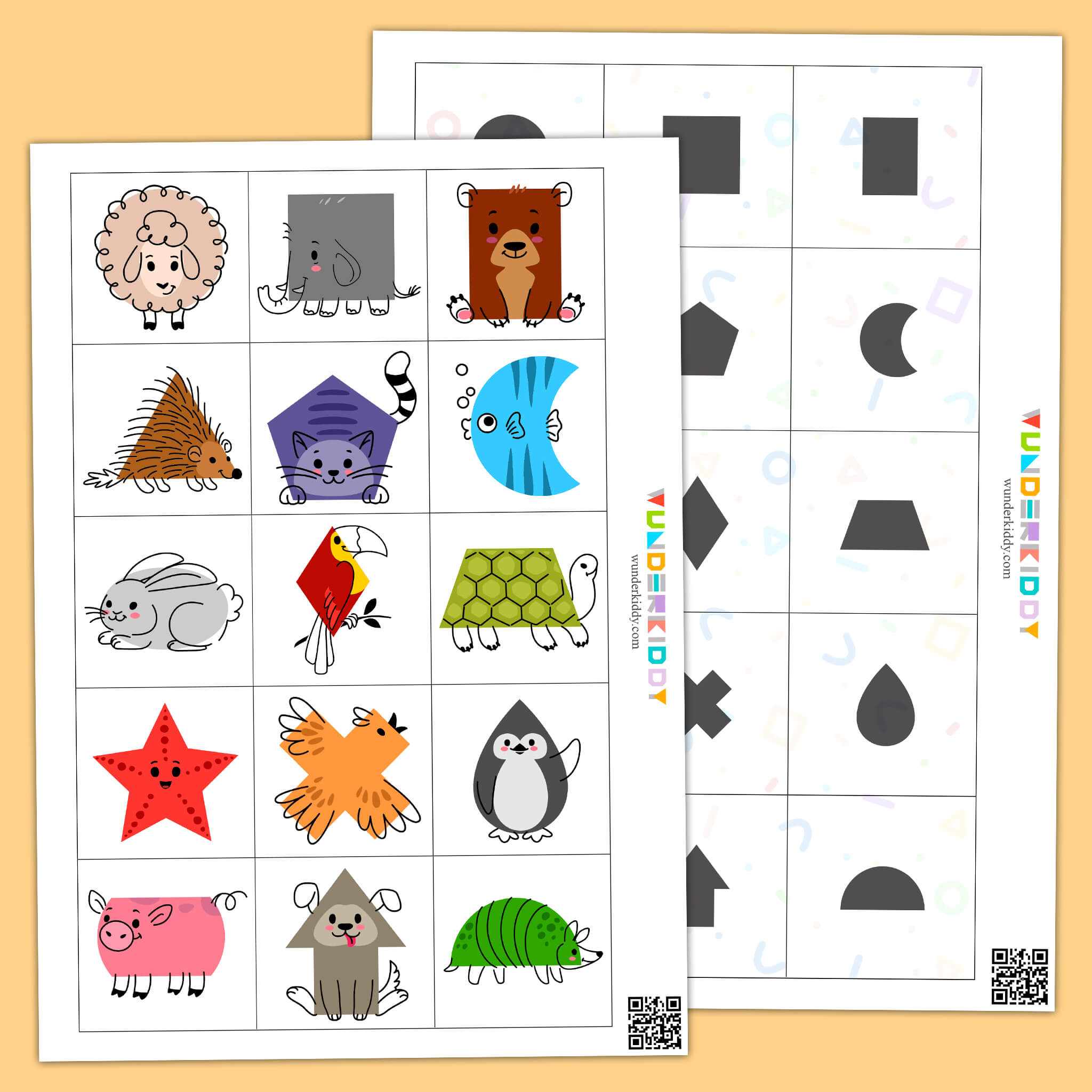 Animal Shapes For Kids Printable