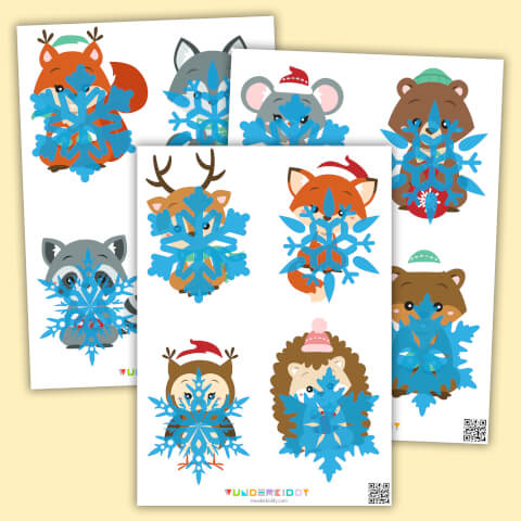 Activity sheet «Animals and Snowflakes»