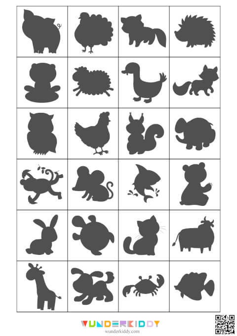 Игра теневое лото «Животные» для малышей - Изображение 2