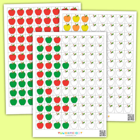 Apple Pattern Worksheets for Kids - Image 2