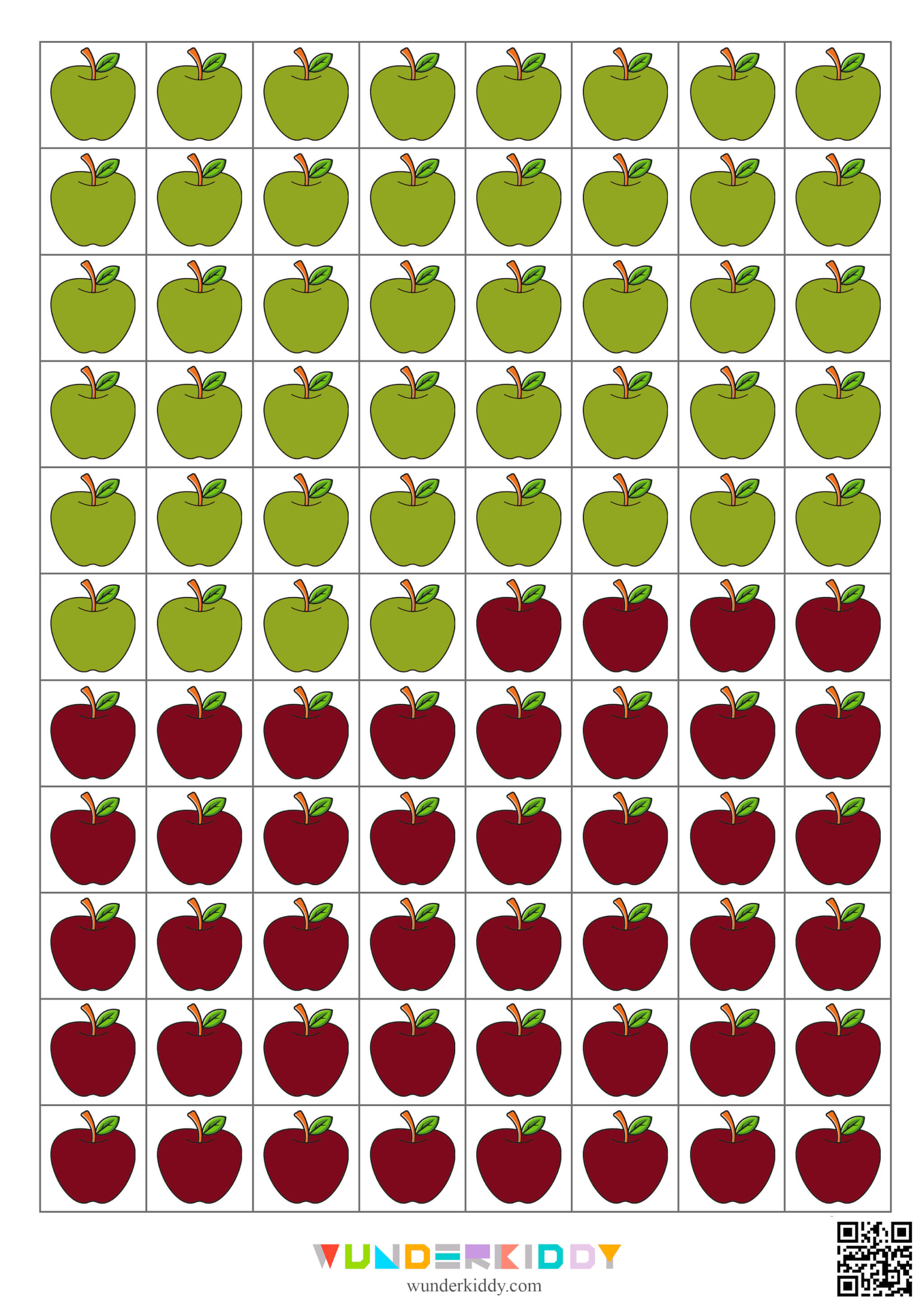 Apple Pattern Worksheets for Kids - Image 10