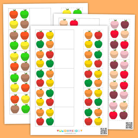 Trier par couleur : pack d'activités sur les pommes pour les tout-petits - Image 2