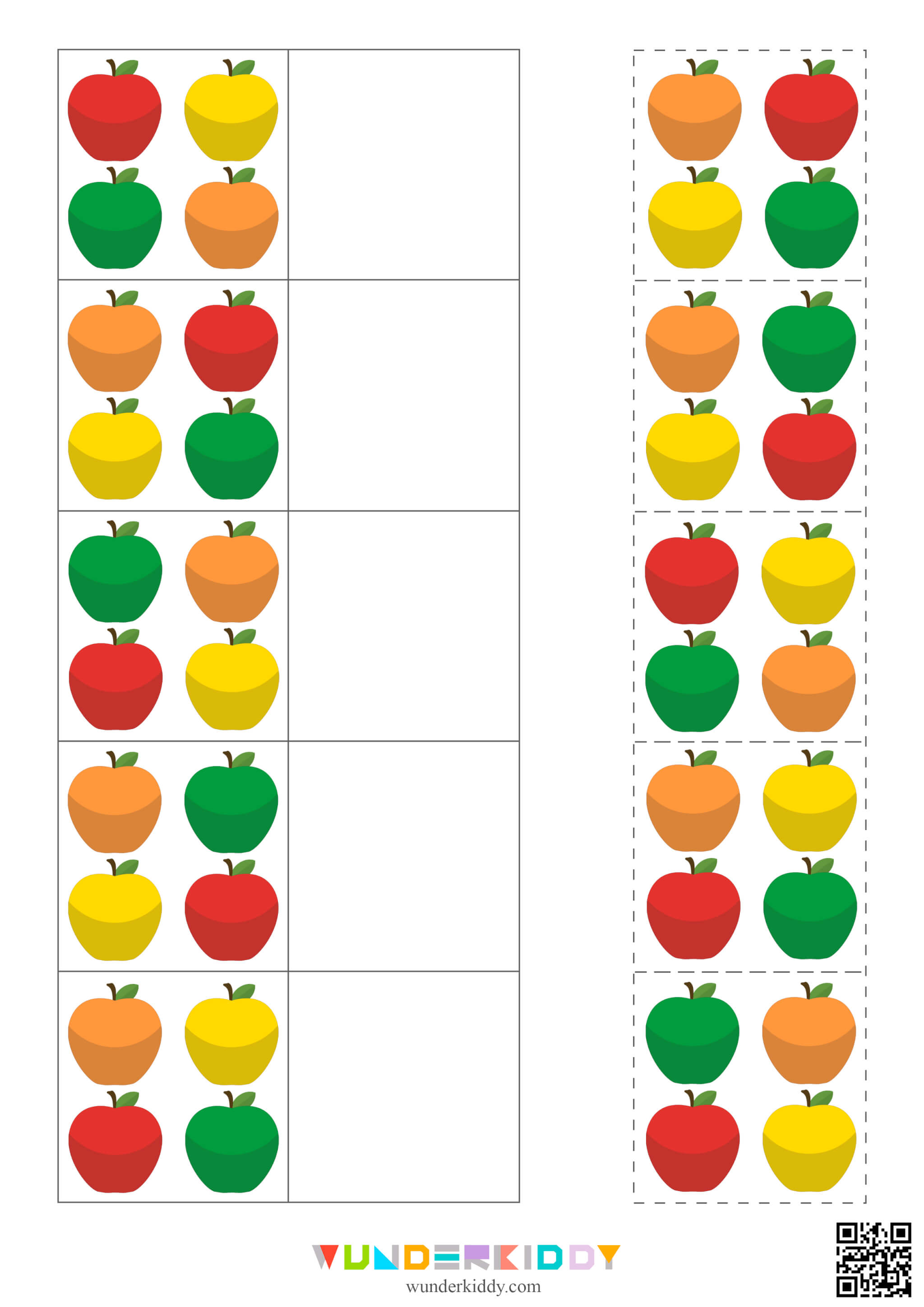 Sort by Color: Apple Activity Pack for Toddlers - Image 2