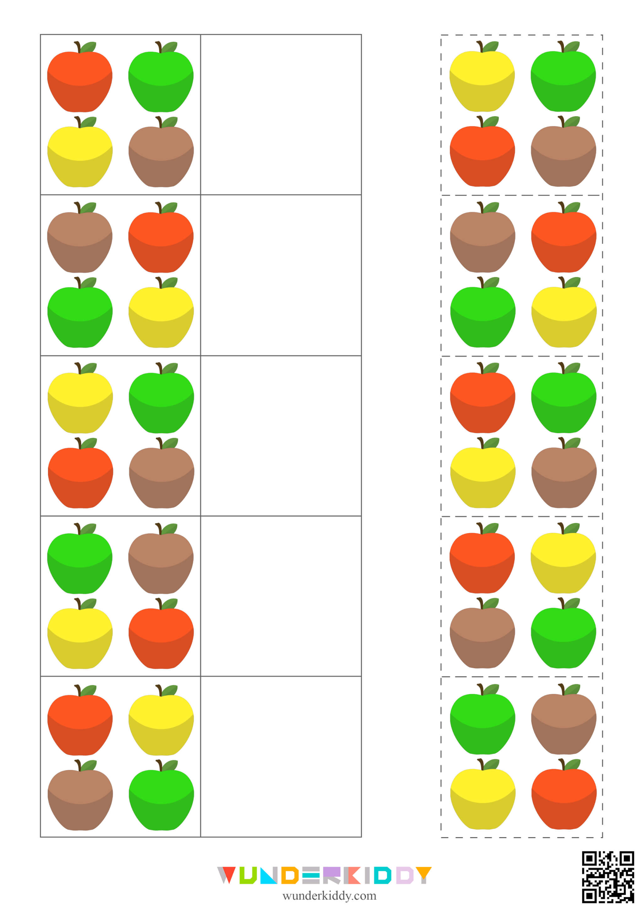 Sort by Color: Apple Activity Pack for Toddlers - Image 4
