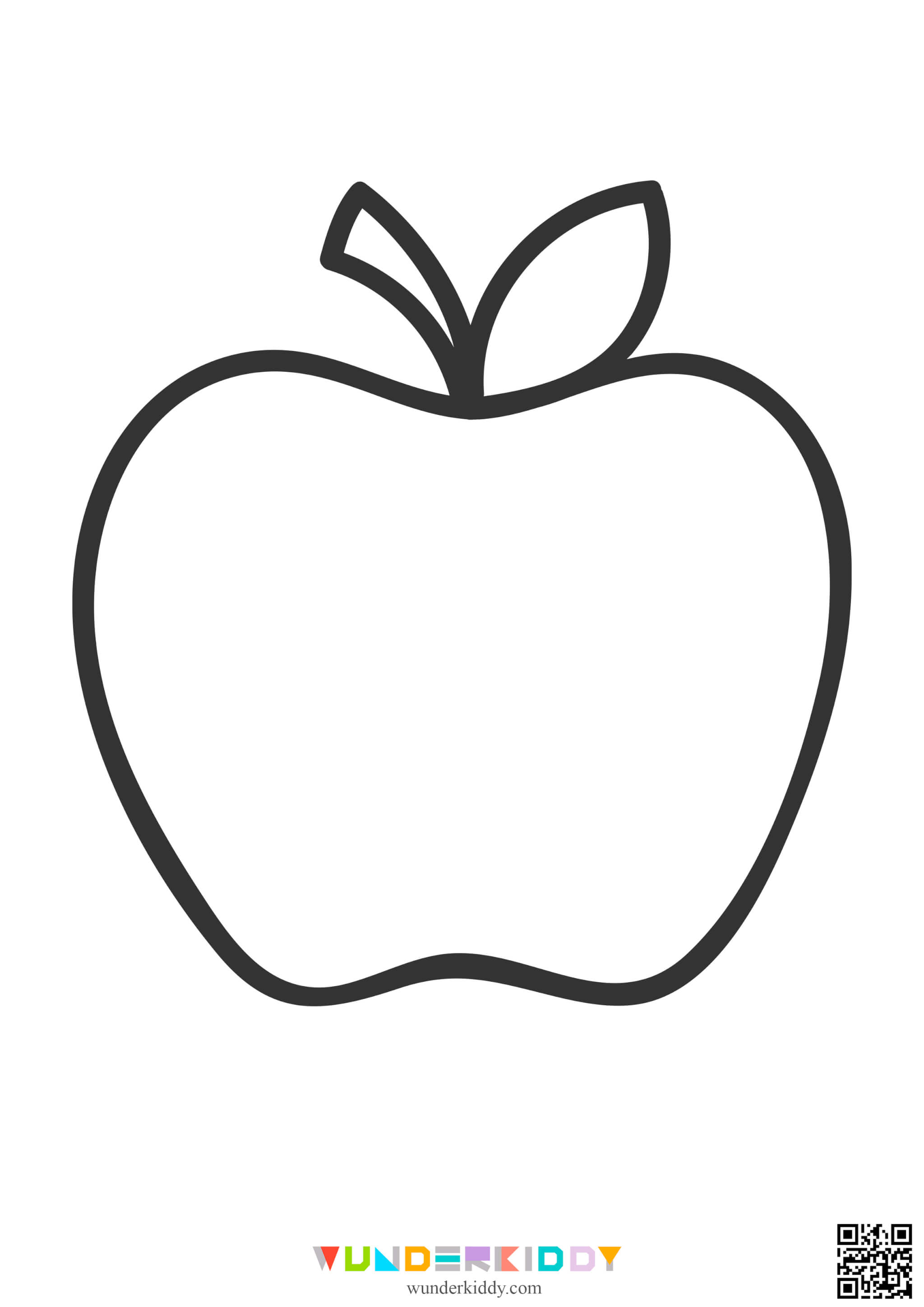 Printable Apple Template and Coloring Pages for Preschool