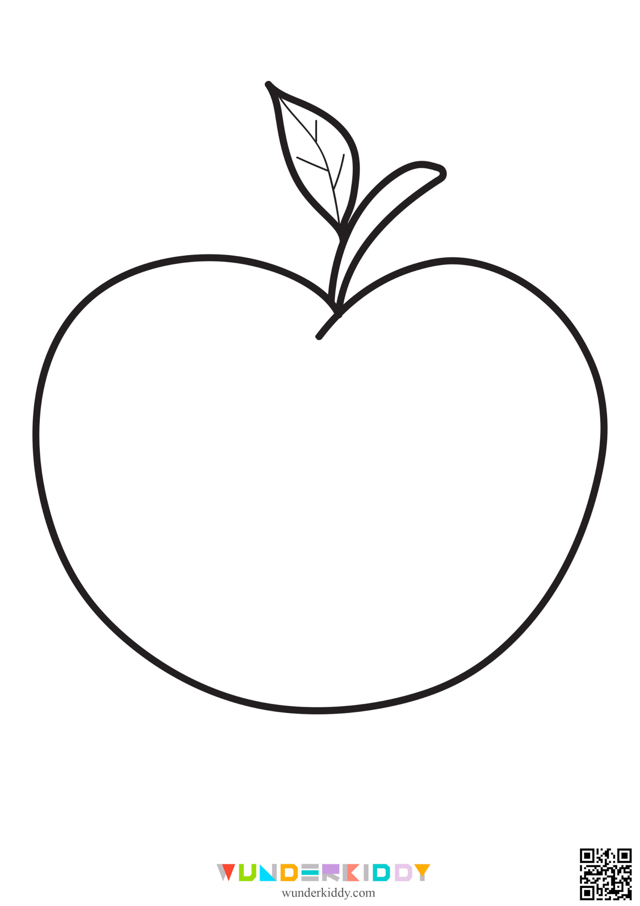 Printable Apple Template and Coloring Pages for Preschool