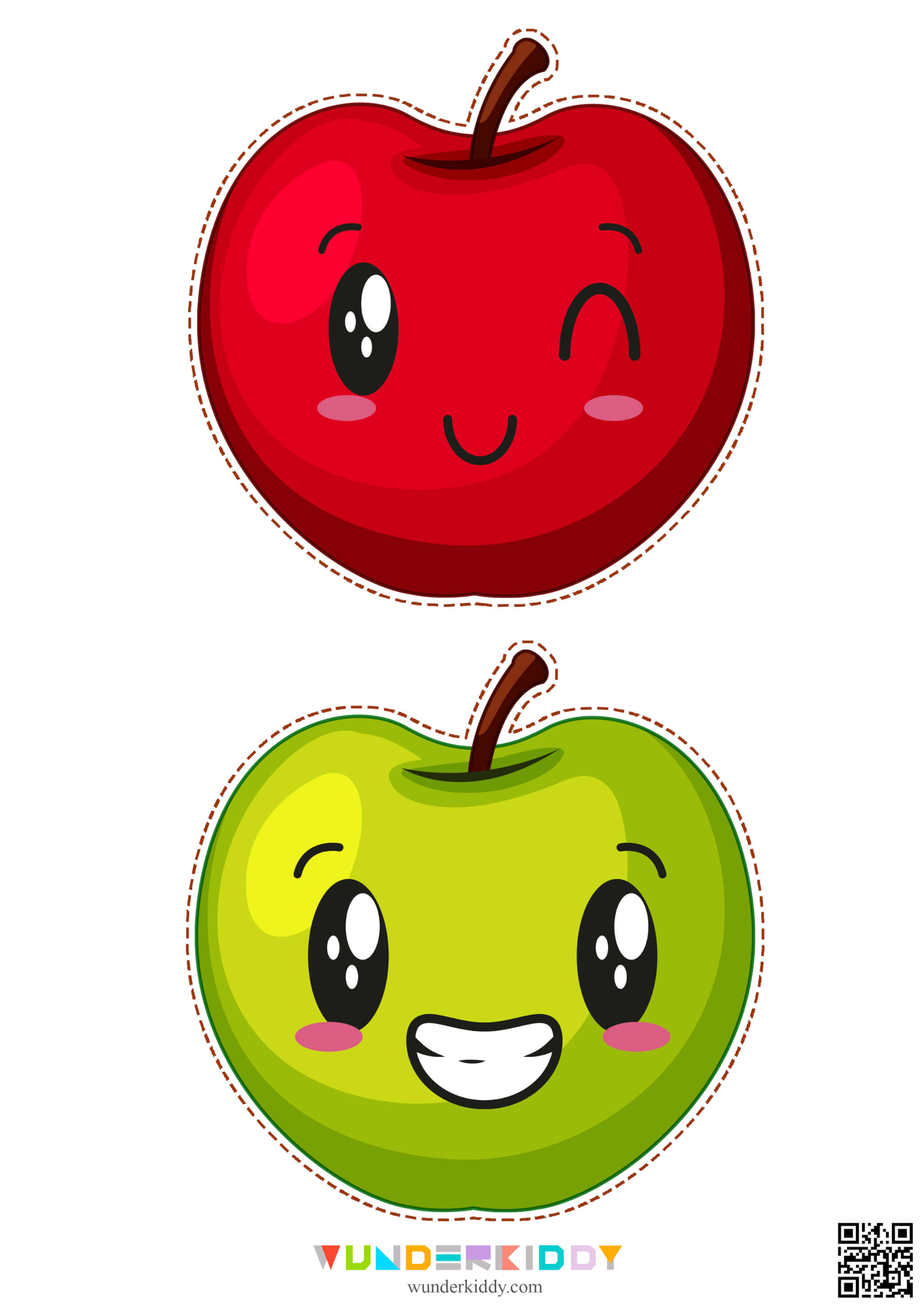 Scissor Cutting Colorful Templates Apples - Image 2