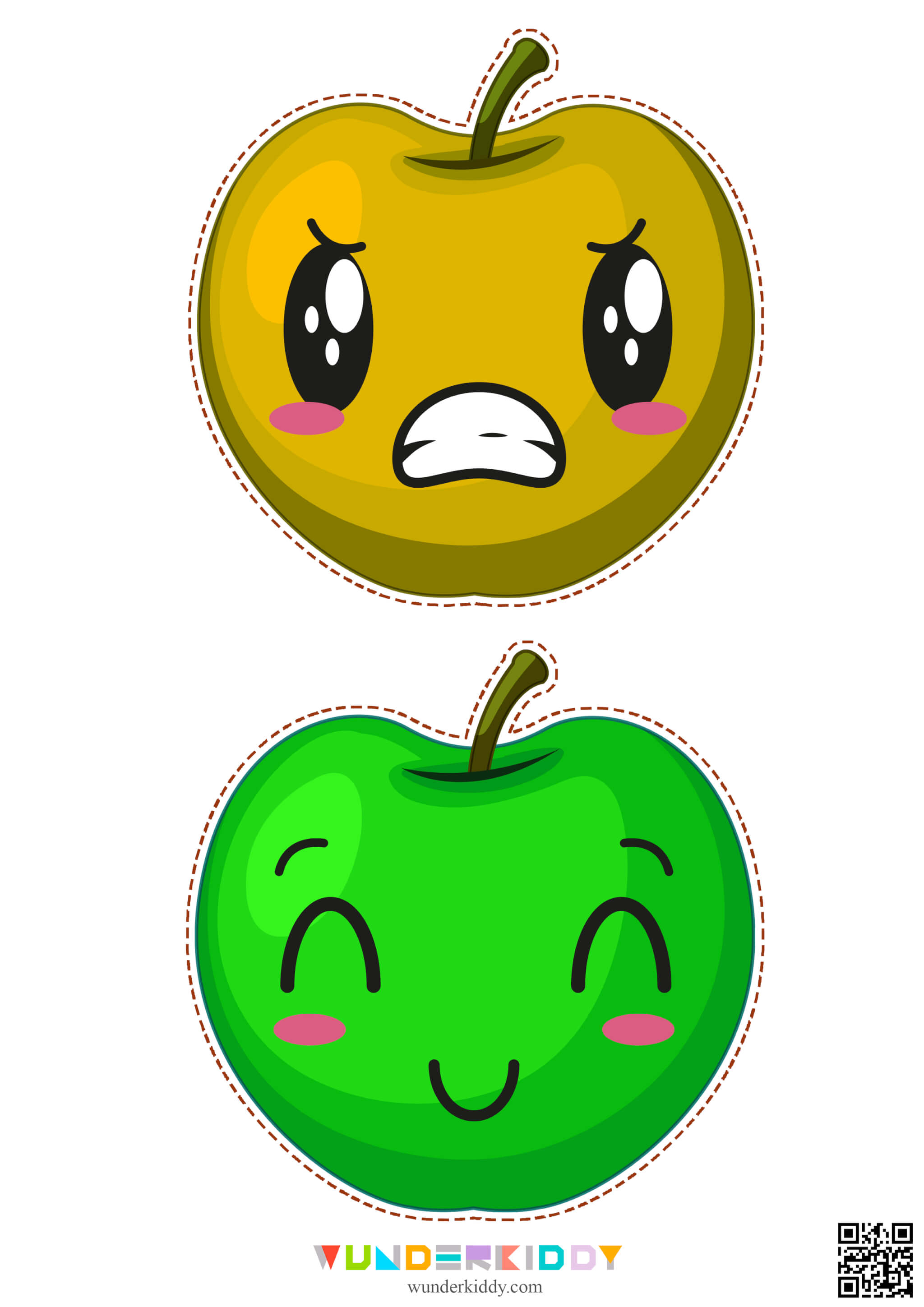 Scissor Cutting Colorful Templates Apples - Image 3