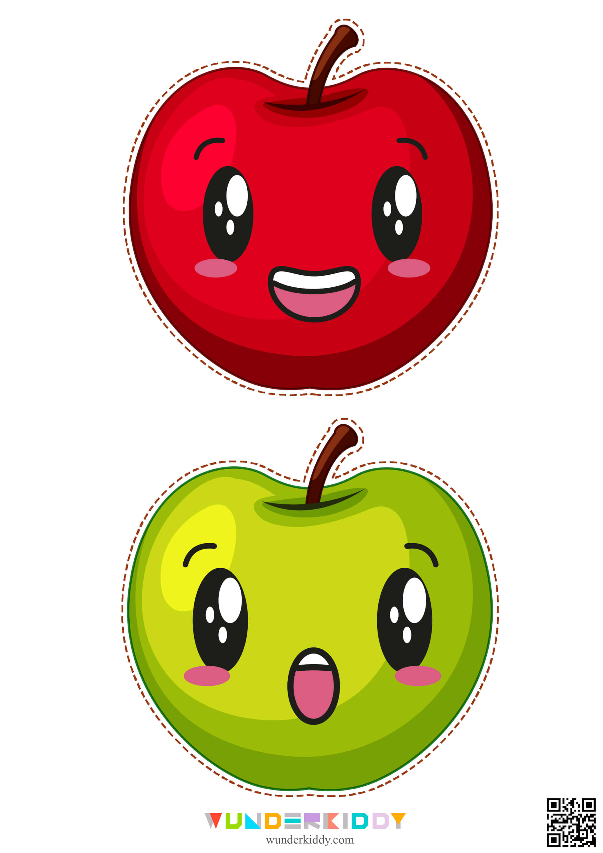 Scissor Cutting Colorful Templates Apples - Image 4
