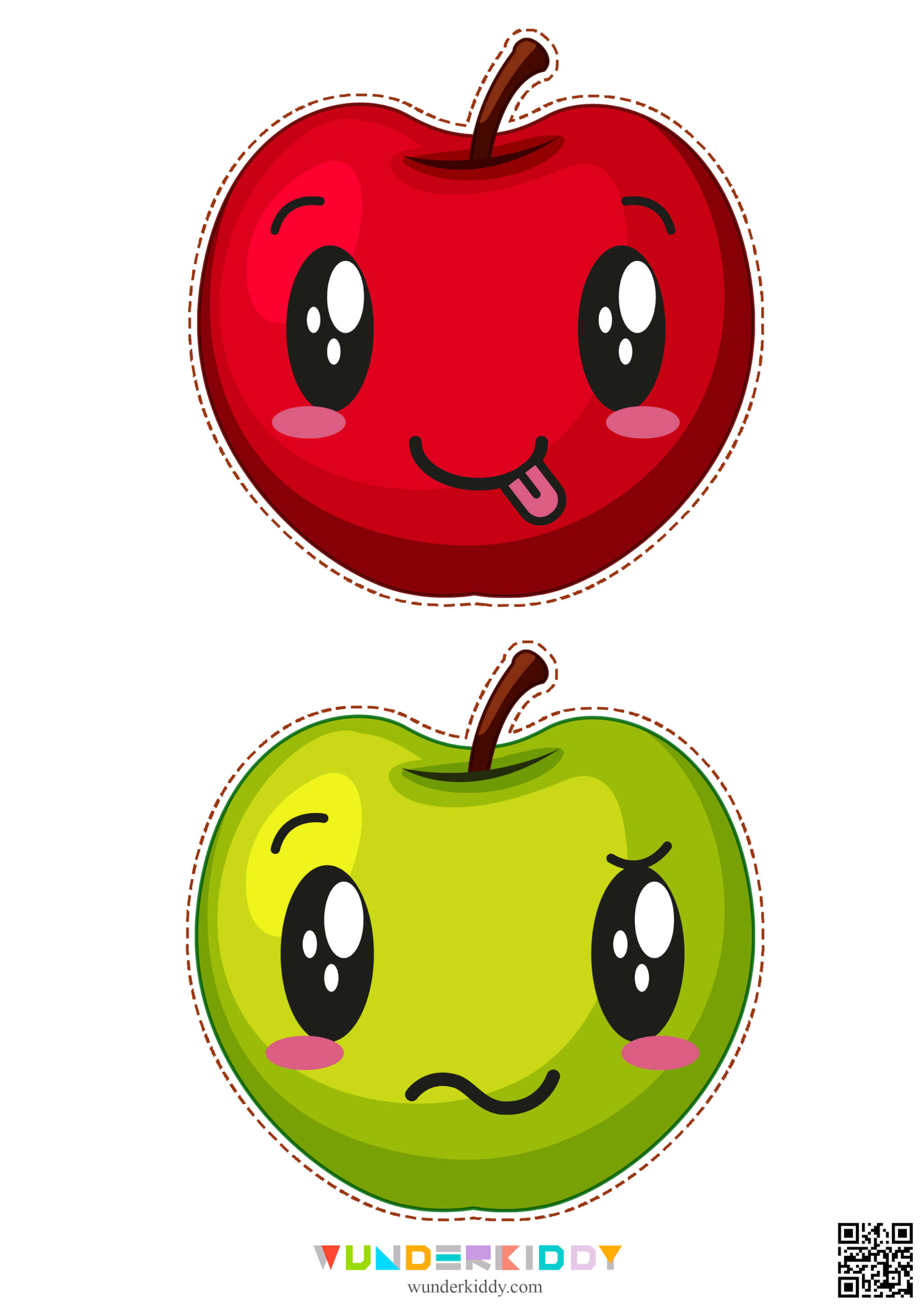 Scissor Cutting Colorful Templates Apples - Image 6
