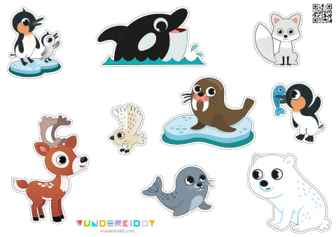 Arctic Animals Shadow Matching Worksheet For Kids