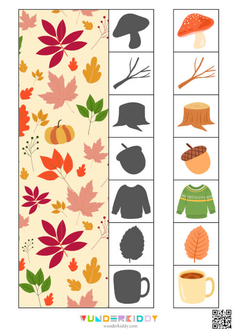 Autumn Shadow Matching Worksheets - Image 4