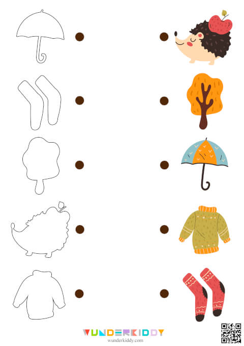 Printable Autumn Matching Activity - Image 2