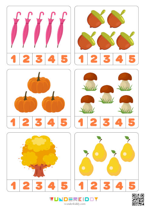 Autumn Counting to 10 Worksheets - Image 3