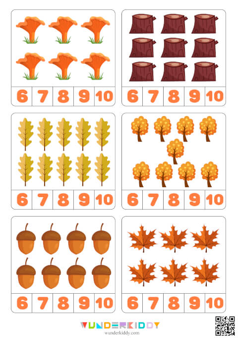 Autumn Counting to 10 Worksheets - Image 4