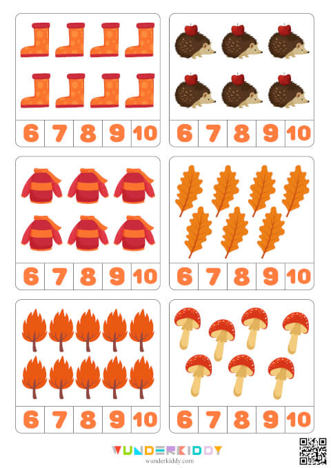 Autumn Counting to 10 Worksheets - Image 5