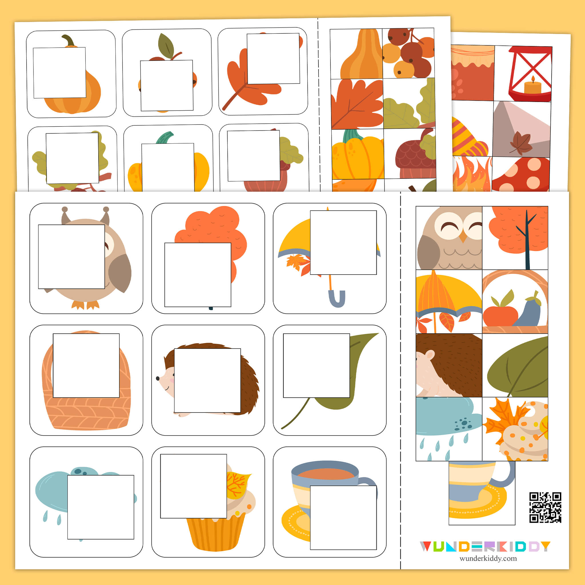 Autumn Cut and Glue Worksheets