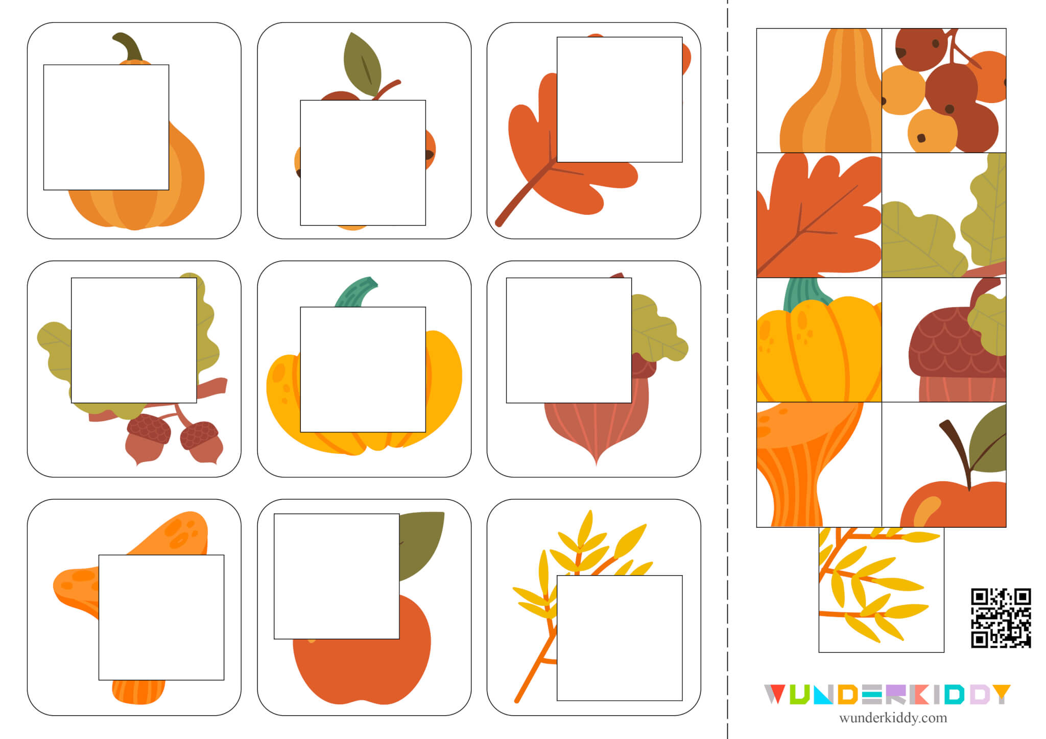Autumn Cut and Glue Worksheets - Image 2